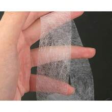 1/2/3厘米 X 60米白色双面胶无纺布衬布，薄型，可熨烫，服装辅料衬里，嵌入式胶带，衬里网底边 - 白色 - 查看 4