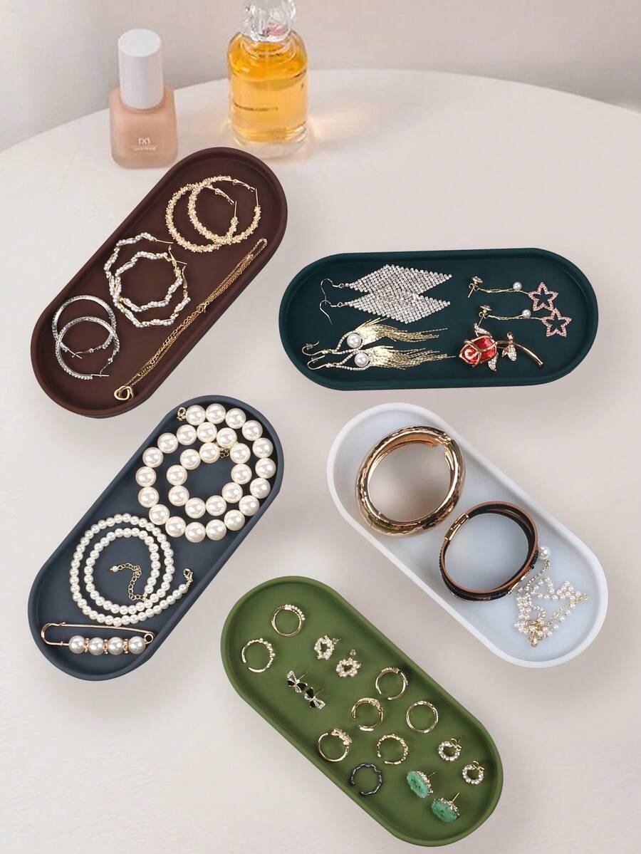 1 tavă pentru depozitarea bijuteriilor, capabilă să țină coliere, brățări, inele, cercei, unelte mici și cosmetice, potrivită pentru brățări cu mărgele, coliere, cercei, expuneri în magazin sau acasă