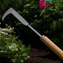 1pc 7-Shaped Curved Weeder For Home Use – Multipurpose Weeding Tool With Blade, Loosening Soil, Root Extractor & Seedling Transplanter – Garden Essential