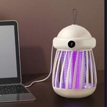 Lampe tapette à moustiques USB - Tueur de moustiques d'intérieur avec choc électrique à 360°, piège à insectes UV, abat-jour en plastique, pour les jeunes et les animaux de compagnie, mode d'alimentation USB, contrôle des insectes d'intérieur | Piège à lumière UV | Construction en ABS, Lampe anti-moustiques