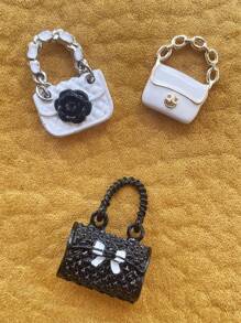 Vestido mini con tirantes de moda y dije de muñeca, 3/1 pieza - Accesorios DIY para decoración de bolsos en miniatura (no se incluye la correa del bolso, se puede hacer DIY como collar o bandolera) - Juego de accesorios de moda adorables para mejorar instantáneamente una casa de muñecas, tamaño en miniatura (consultar el tamaño en las imágenes, tener cuidado para quienes les importe el tamaño)