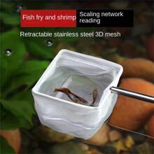 1 Piece Durable Stainless Steel Aquarium Fish Net With Telescopic Handle - Fine Mesh For Easy Catch, Portable Foldable Fishing Tackle, Essential Tool For Fish Tank
