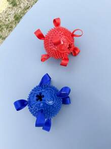 3-In-1 Dog Toys Set With Bell, Ribbon, And Rubber Ball, Durable Chew Toys For Outdoor Interactive Play