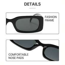 1/2/4 أزواج من النظارات المربعة الرجعية، نظارات مربعة جديدة موضة للرجال والنساء ذات طابع فاخر، نظارات مخصرة للوجه الكبير، نظارات بإطار ضيق، نظارات إطار مربع كلاسيكي أسود للأعمال والأوقات العادية، هدايا - الأسود - مشاهدة 7