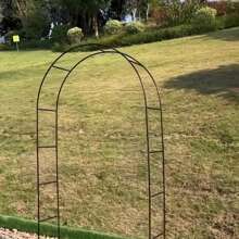 1 pieza Arco de jardín de metal negro - Estructura de acero resistente con diseño de enrejado, ideal para plantas trepadoras, rosas, verduras y enredaderas, decoración exterior perfecta para el Día de San Valentín, decoración de entrada al jardín | Estructura de jardín elegante | Marco de metal duradero, decoración de jardín, regalos para el cumpleaños de verano, bodas, regreso a la escuela, útiles escolares, decoración de habitaciones