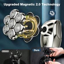 7D Head Shavers For Bald Men, Detachable Head Shaver LED Display Dry Wet Bald Head Shavers, IPX7 Waterproof Head Shavers With Type-C USB Charge - Black - View 9