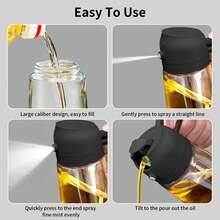 2 In 1 Oil Dispenser And Oil Sprayer, 470ml Dispenser Bottle Spray And Pour, Plastic Olive Oil Sprayer For Cooking, Oil Spray Bottle Mister Spritzer For BBQ, Air Fryer, Kitchen - Multicolor - View 5