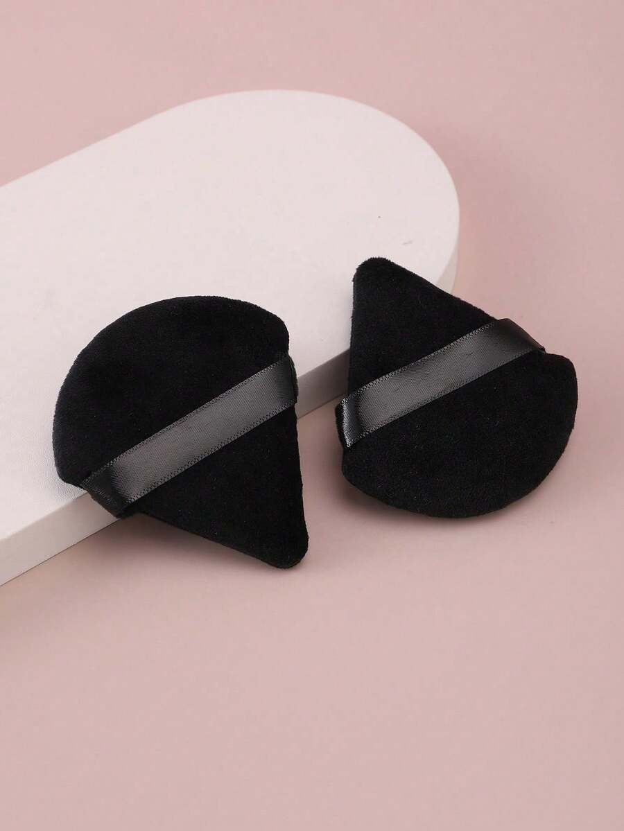 3pcs/2pcs/10pcs/50pcs Mini Triangle Shaped Crystal Flocked Makeup Sponge, Soft & Fluffy Texture, Suitable For Powder, Foundation, BB Cream, Sunscreen, Cushion, Blush, Reusable Multi-Functional Makeup Tool, Perfect Alternative To Brushes