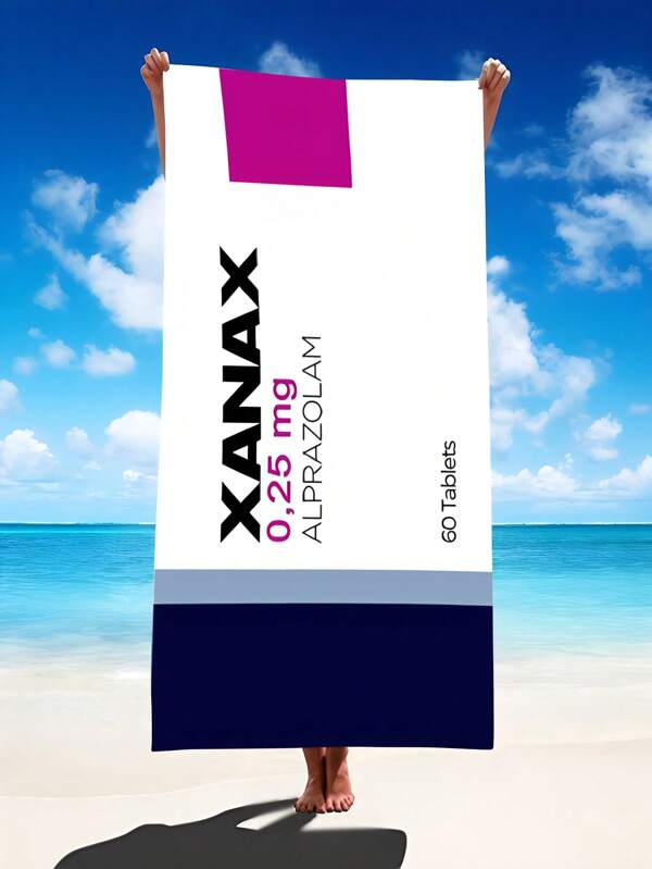 1 Asciugamano da spiaggia Xanax, super morbido in microfibra extra large, altamente assorbente, adatto per viaggi, piscina, immersioni, surf, yoga, campeggio, disponibile in diverse misure, accessorio e articolo essenziale per la spiaggia