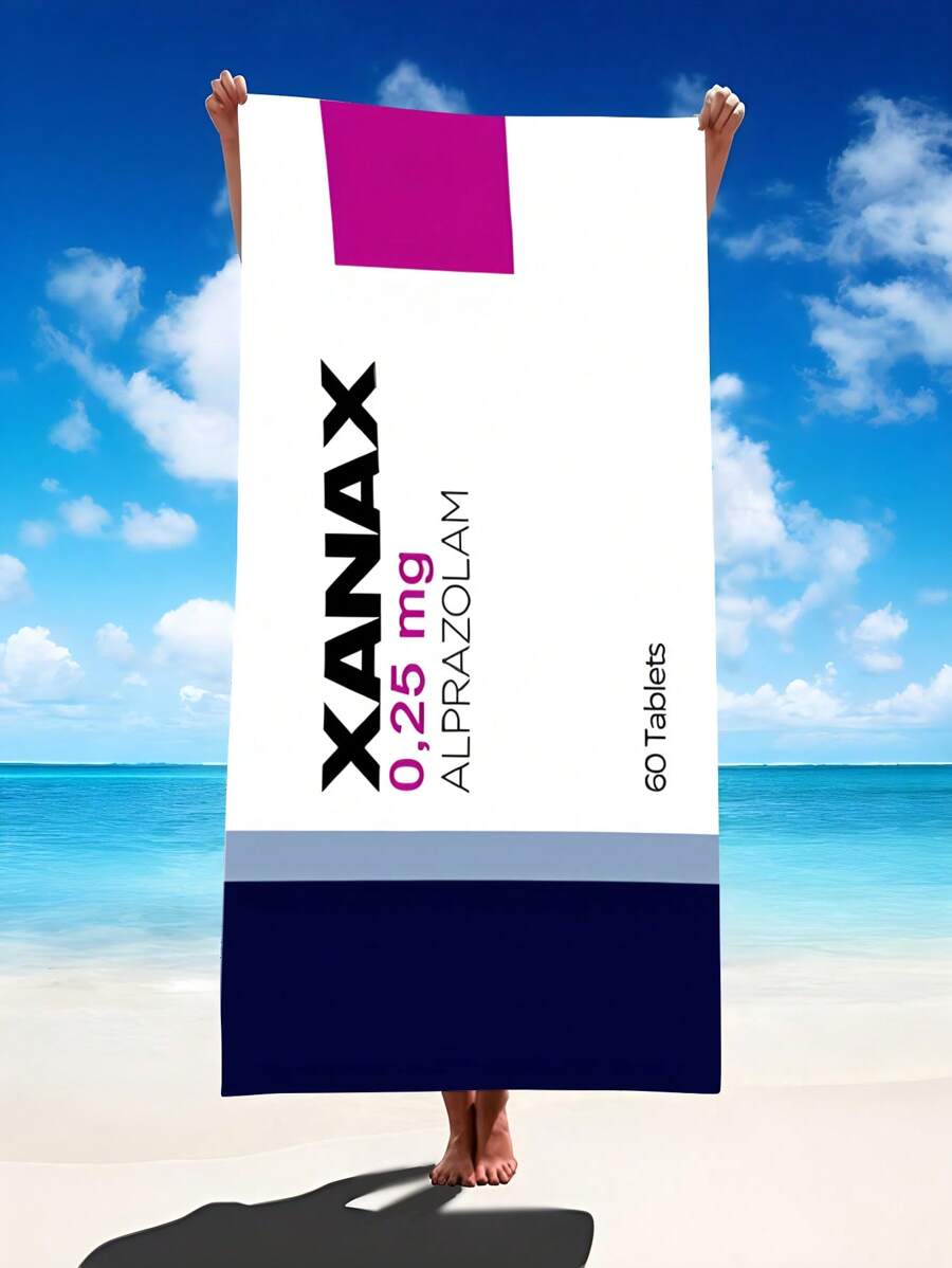 1 Asciugamano da spiaggia Xanax, super morbido in microfibra extra large, altamente assorbente, adatto per viaggi, piscina, immersioni, surf, yoga, campeggio, disponibile in diverse misure, accessorio e articolo essenziale per la spiaggia