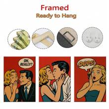 Set Of 1/3 Pcs Vintage Pop Art Wall Arts Posters, Comic Style Prints, Bold Colorful Cafe Decor, Mid Century Modern Vibes, Modern Coffee House Living Room Bedroom Home Decoration Unframed-Style