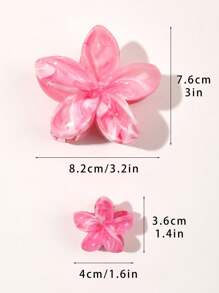 3pcs/Set Spring/Summer Pink Gradient Marble Flower Hair Claw, Boho Hair Clip For Bangs & Hair Styling, Suitable For Daily Wear, Casual Party, Commute, Vacation Hair Clips Hair Jaw Clip Hair Clamps Hair Clutch Hair Catcher Clip