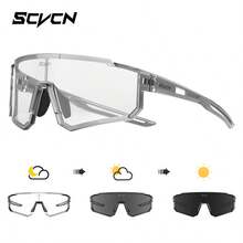 SCVCN New Photochromic Cycling Glasses, Day & Night Riding Glasses, Unisex, Mountain Bike Glasses, Road Bike Glasses, Outdoor Sports Glasses, Travel & Camping Accessories - 彩色 - 查看 12