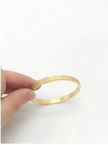 1pc Minimalist Double Row Matte Oval Unique Elegant Versatile Bracelet For Women