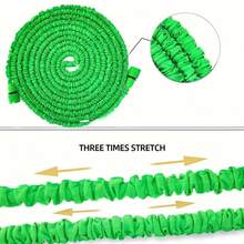 25英尺天然伸缩乳胶管水管（带水枪） - 綠色 - 查看 5