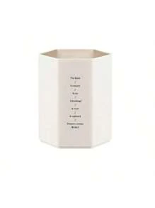 1pc White Luxury Crystal Rhinestone Decor Desktop Pen Holder, Creative Clay Glue Rhinestone Decor Makeup Brush Organizer, Fashionable Beauty Tool,For Holiday Beach, Bathroom Collection, Bedroom Collection, Large Capacity