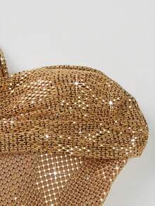 New Sequined Strapless Elegant Side-Slit Women Evening Dress