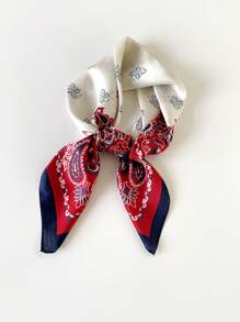1 Stück Damen-Bandana, 70 cm, Kunstseide, bedruckt, kleiner quadratischer Schal, Kopftuch, multifunktionales Stirnband, Wickelband, Nackenschutz, leichter Seidenschal, geeignet für den täglichen Gebrauch, Bandana, Haarband, Stirnband, ideal zum Aufpeppen Ihres Looks