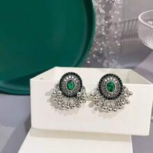 1 paire de boucles d'oreilles clochettes à imprimé floral à la mode, idéales pour un usage quotidien, des cadeaux ou des fêtes