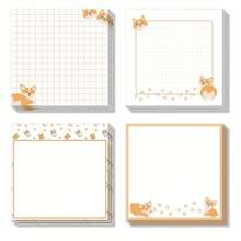 1pc New Corki-Themed Sticky Notes - Cute Orange-Brown Corki-Patterned Sticky Notes For Schools, Offices And Households, Perfect For Students, Teachers And Dog Lovers