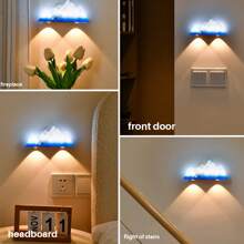 1 Peça Luminária de Parede LED Inteligente Ajustável, Luz de Parede Criativa Minimalista Moderna com Montanha Nevada, Sensor Infravermelho, Controle Remoto RGB, Recarregável por USB, Adequado para Quarto, Sala, Corredor, Sala de Estar