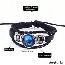 Zodiac Signs Spirit Bracelet Zodiac Bracelet For Women Men Adjustable 12 Constellation Bracelet Multilayer Zodiac Black Leather Bracelets Zodiac Sign Wrap Bracelet For Women Men Birthday Jewelry