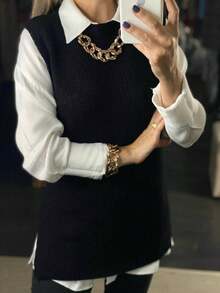 Women Sweater Vests - Negro - Ver 6