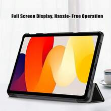 三折平板电脑保护壳适用于 Redmi Pad SE 11 英寸 Xiaomipad 7 11.2 Mipad 7pro Redmi Pad Pro 12.1 英寸 SE 8.7 - 黑色 - 查看 6