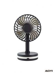 AOYI 1pc 500mAh Rechargeable 3-Speed Adjustable Minimalist Desktop Fan With Charging Cable