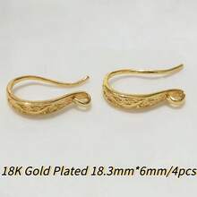 14K 镀金扁平耳线带环，黄铜耳环钩配件，耳环配件，DIY 珠宝制作配件 - Earring Hooks - 查看 16