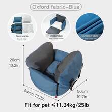 HAZOOWILL Portable Dog Car Seat, Removable Oxford Cloth Travel Nest, Handheld Shoulder Carry Pet Carrier Bed, Soft & Comfortable Puppy Booster Seat For Front Passenger - Multicolor - View 3