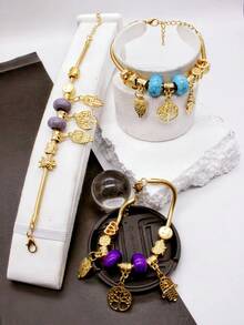 Fashion Bracelets (3 Random Pieces) - 金色 - 查看 5