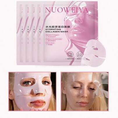 4pcs/10pcs Korean Overnight Collagen Face Mask: Glass Skin Mask For Deep Hydration, Firming, Glow - Micro-Molecular Bioactive Collagen Sleeping Mask, Suitable For Glass Skin Glow, Gentle For Sensitive Skin