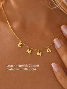 1 pieza Collar con colgante de letra en 3D con burbuja, collar personalizado con inicial en burbuja como regalo, placa de nombre personalizada con inicial circular en burbuja, regalo personalizado para amigos, parejas y familia - Dorado - Ver 5