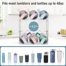 1PC,Upgraded Larger Water Bottle Organizer For 40 Oz Tumbler With Handle, Cup Organizer For Cabinet, Kitchen Storage For Accessories, Tumbler Mug Cup Hold 12
