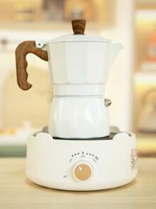 Cafetera moka de aluminio con válvula dual visible, para espresso cremoso y rico, apta para uso doméstico y en la cocina, de vuelta a la escuela