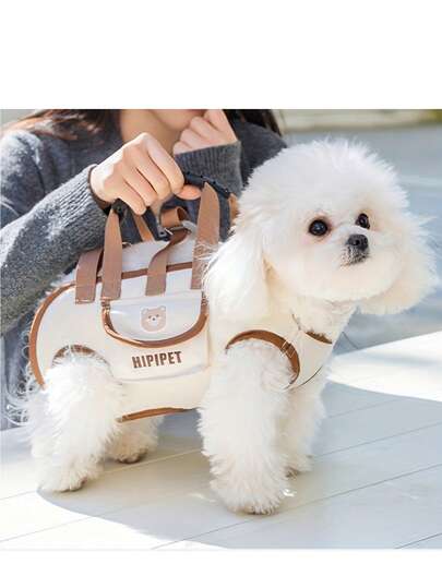 Mochila portátil para animais de estimação - Poliéster durável para caminhadas ao ar livre, alças confortáveis com fivela - 1 peça