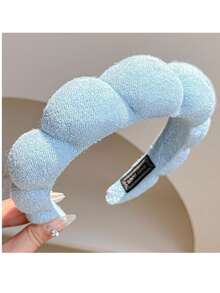 1 包用于洗脸或面部的 Spa 头带、护肤头带、化妆发带海绵、毛巾布头带、洗脸头带、运动或瑜伽蓬松发带、女士和女孩的时尚配饰、精美礼品、蓝色、护肤头带、美容、护肤产品、水疗、自我护理、护肤工具、面部护理、美容师用品、皮肤、洗面奶、面部 - 藍色 - 查看 5