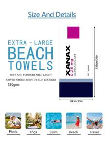 1 Asciugamano da spiaggia Xanax, super morbido in microfibra extra large, altamente assorbente, adatto per viaggi, piscina, immersioni, surf, yoga, campeggio, disponibile in diverse misure, accessorio e articolo essenziale per la spiaggia