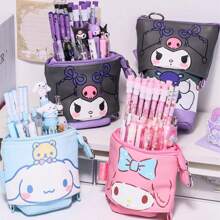 Sanrio 1pc Cute Cartoon Kitty, My Melody, Kuromi, Design Telescopic Pencil Case, Large Capacity Student Stationery Pouch,Back To School,School Supplies,Pencil Pouch,School Bag