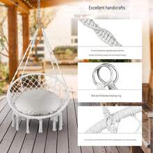 New White/Black/Grey/Boho Handwoven Hammock Chair, Fredzli Craftsmanship, Suitable For Outdoor, Patio, Indoor, Easy Installation, Foldable Storage Box, DIY Furniture