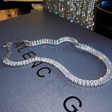 1pc Cubic Zirconia Decor Choker, Suitable For Special Occasions