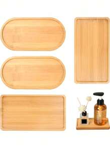 1 Stück DIY Mosaik Bambus Untersetzer, leere Basis Tablett, Getränkeuntersetzer, Pflanzenuntersetzer, Kunst Tablett (ohne Mosaikfliesen), kleines Pflanzentablett für Blumentopf, Bambus Blumentopf, Getränketablett, Harz Untersetzer Geschenk, Schreibtisch Blumentopfschutz