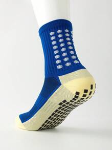 4 Pairs Mid Crew Sport Socks Non Slip Soccer Socks For Football Basketball Training, Running Athletic Outdoor Activities