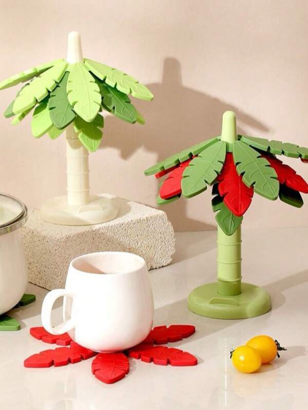 A Creative Dopamine Anti-Scald And Heat Insulation Pad, In The Shape Of A Tree, Multi-Functional. It Can Be Used As A Decoration, A Phone Stand, Or Even As An Anti-Scald And Heat Insulation Pad. Available In Two Colors, It Is Suitable For Kitchen, Dining Table And Bedroom Decoration