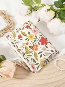 Full Screen With Flower Pattern,Flip Cover Zipper Small Wallet Coin Pocket Small Purse Bifold Slim Women Wallet MiniThin,Lightweight,Multi Layer Portable,ID Card,Money Credit Card Minimalist,Fashion,Modern,Business,For Anniversary,For Christmas,On Valentine Day,For Birthday Gift,For Gift,For Lover For Women,For Girls,For Lady,For Female,Bag School Supplies For School Dorm Room & Back To School