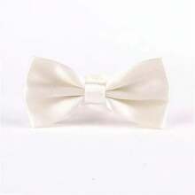 1pc Men's Business Casual Suit Set With Classic Bow Tie, Wrinkle Resistant, Polyester Fiber Blended Fabric, Suitable For Office Commute, Banquets, Business Events, Multiple Colors Available