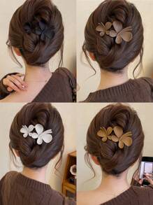 4pcs/1pc Women 12cm/4.72in Large Bright Jelly Color Black Brown Amber Lightweight Plastic Hair Clips, Fashionable Versatile High-End Elegant Simple Minimalist Solid Color Hair Accessories Suitable For Daily Outing, Leisure, Party, Commute, Hair Bun, Hair Washing, Makeup, Outfit Matching Claw Clips Hair Claws Hair Barrettes, School Stuff, College