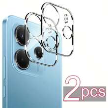 2 pezzi Protezione per lente della fotocamera in vetro temperato, compatibile con Redmi Note 14/13 Pro/Pro+ 4G/5G, copertura per lente della fotocamera antischeggiatura HD chiara, regalo per compleanni, famiglia, amici, accessori per telefono, impermeabile, antiurto, anti-caduta, anti-impronta digitale, copertura completa