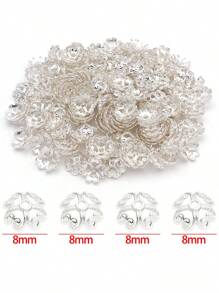 20 piezas de cuentas de trébol de cuatro hojas y flor en forma de corazón - Componentes de joyería de aleación triple chapada (oro de 18K + plata esterlina + oro blanco) para hacer collares, pulseras y pendientes DIY